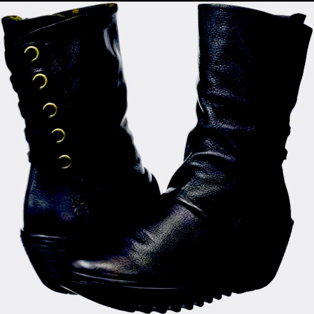 FLY London Women's Yada Boot, leather, black, size 6.5 (37), NWOT